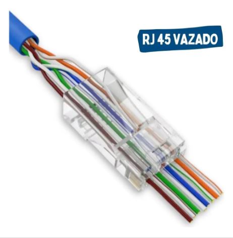 Conector RJ45 Vazado 8 vias