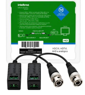Balun Passivo Intelbras Vb 501 P G2 Conversor De Sinal (par)